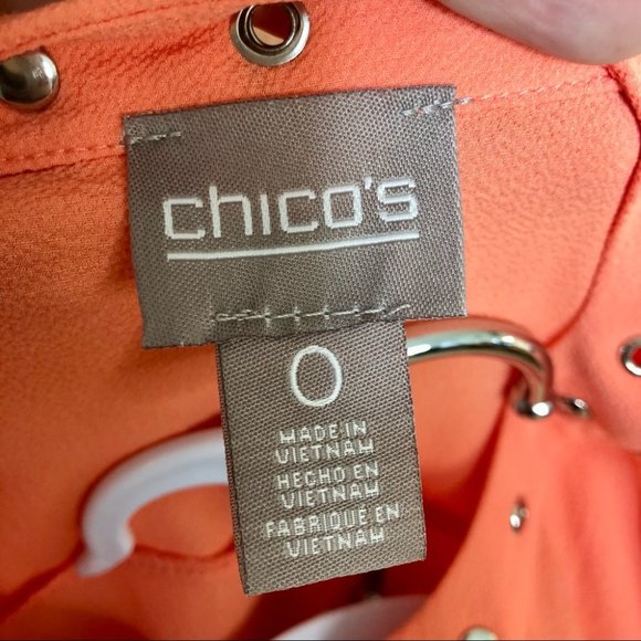 Chicos coral peach flowy metal studded blouse - Picture 5 of 5